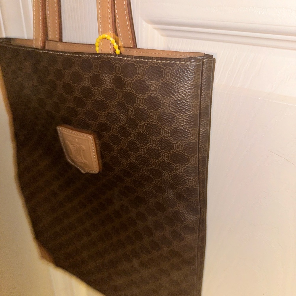 Celine Dark Brown Tote with Tan Accents - Picture 2 of 13